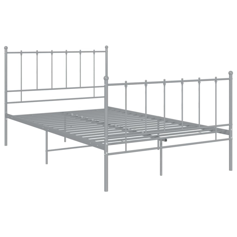 Estructura de cama sin colchón metal gris 120x200
