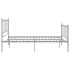 Estructura de cama sin colchón metal gris 120x200