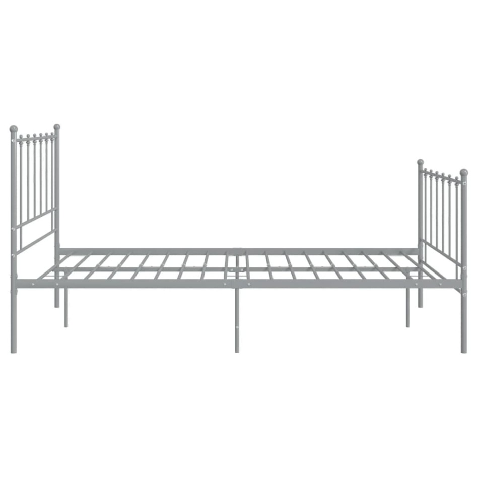 Estructura de cama sin colchón metal gris 120x200