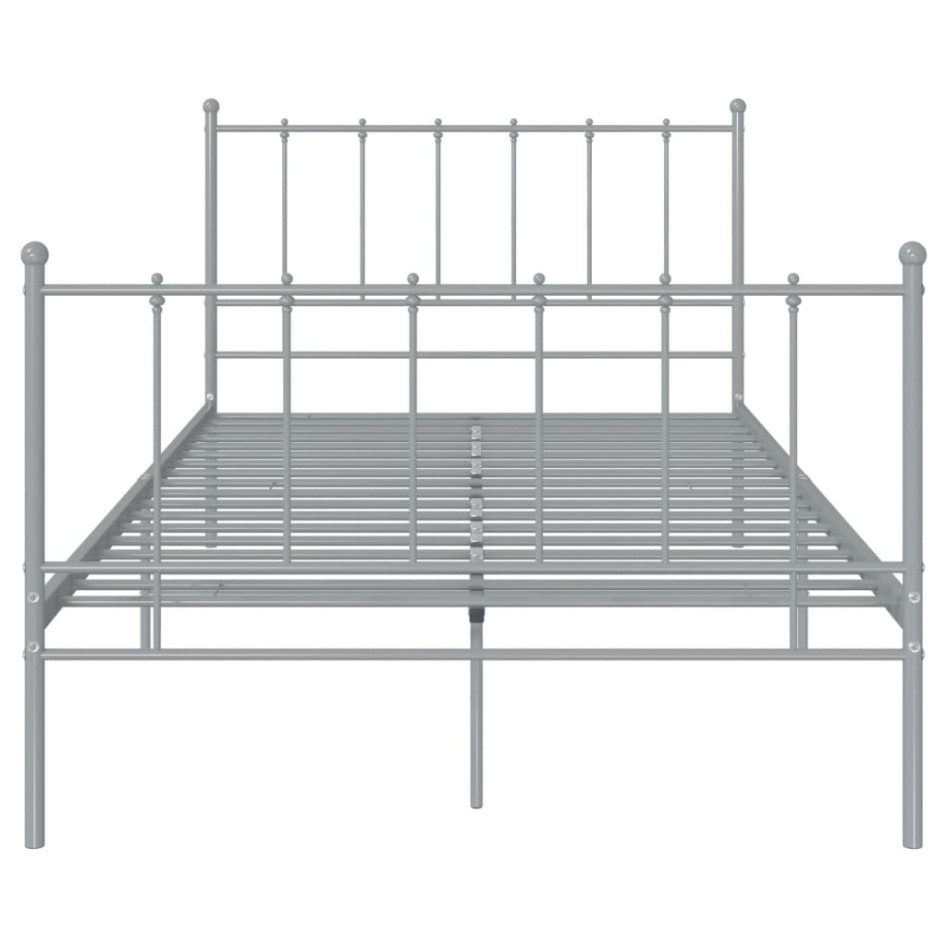 Estructura de cama sin colchón metal gris 120x200