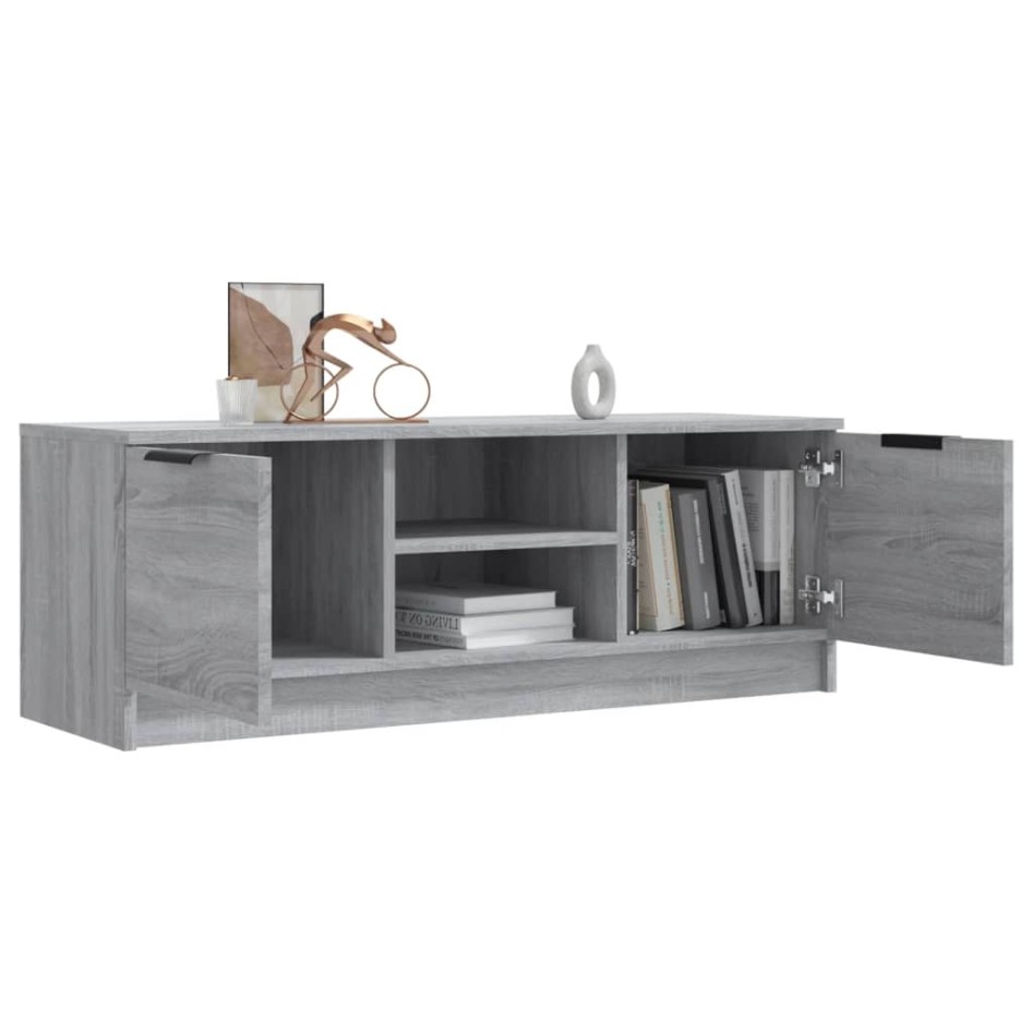 Mueble de TV madera contrachapada gris Sonoma 102x35x36,5