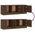 Mueble de TV madera contrachapada marrón roble 102x35x36,5