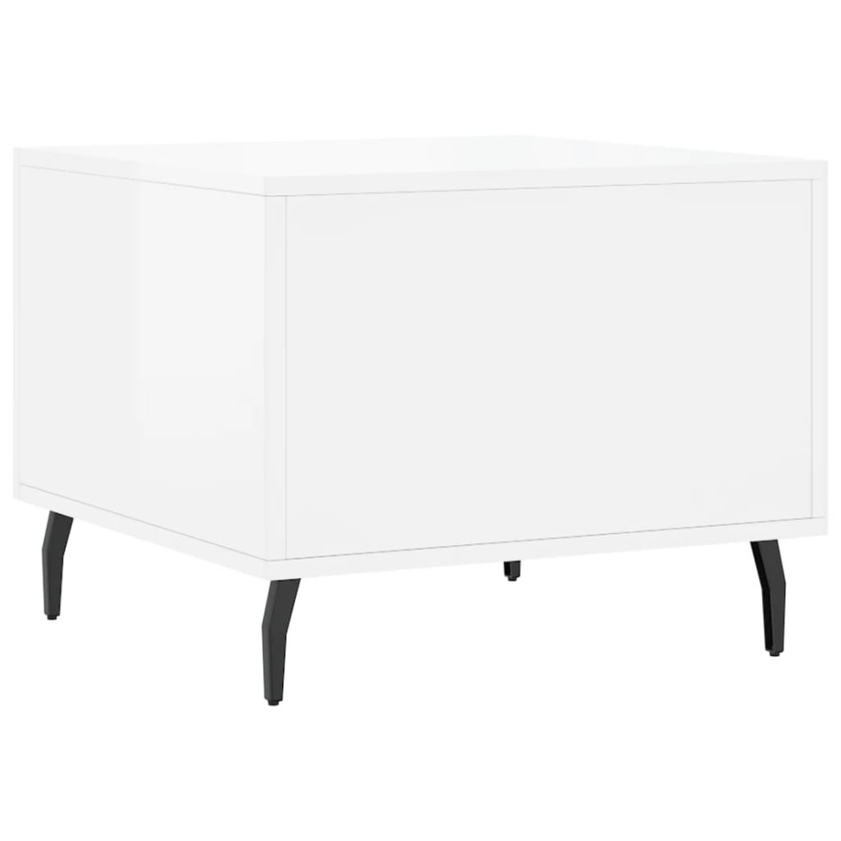 Mesa de centro 2 uds madera ingeniería blanco brillo