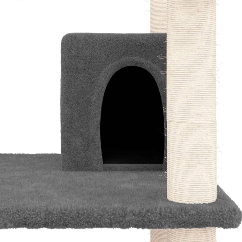 Rascador para gatos con postes de sisal gris oscuro 162