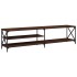 Mueble TV metal y madera contrachapada roble marrón