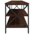 Mueble TV metal y madera contrachapada roble marrón