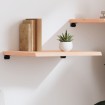 Estante de pared madera maciza roble sin tratar 60x50x(2-4) cm