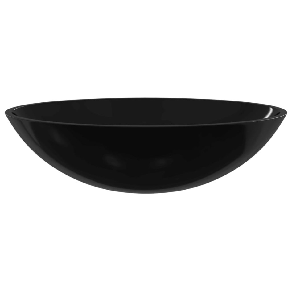 Lavabo de vidrio negro 50x37x14