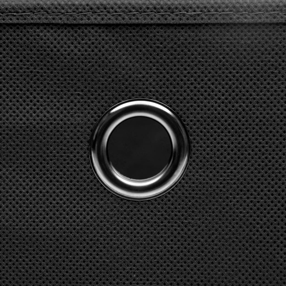 Cajas de almacenaje con tapas 10 uds tela negro 32x32x32