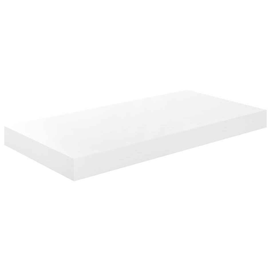 Estante flotante de pared 4 uds MDF blanco brillo 50x23x3,8