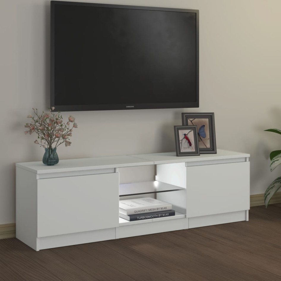 Mueble para TV con luces LED blanco 120x30x35,5