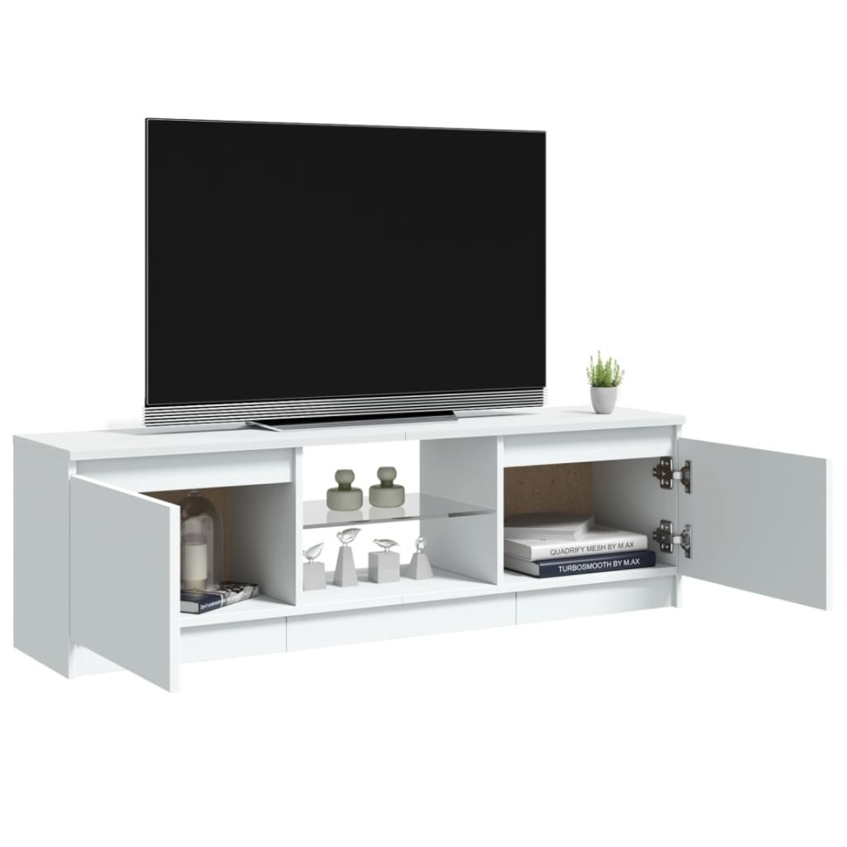 Mueble para TV con luces LED blanco 120x30x35,5