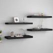 Estante flotante de pared 4 uds MDF negro 60x23,5x3,8 cm