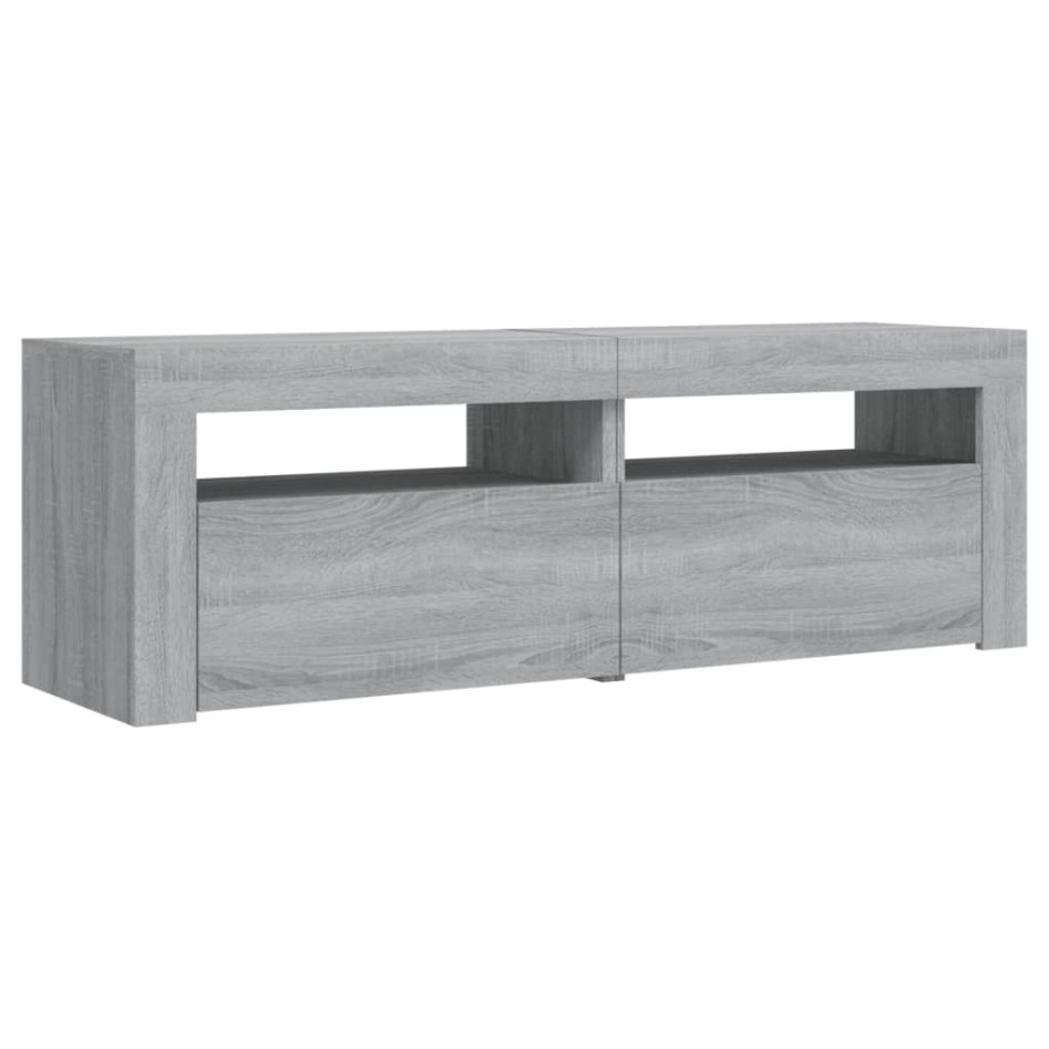 Mueble de TV con luces LED gris Sonoma 120x35x40