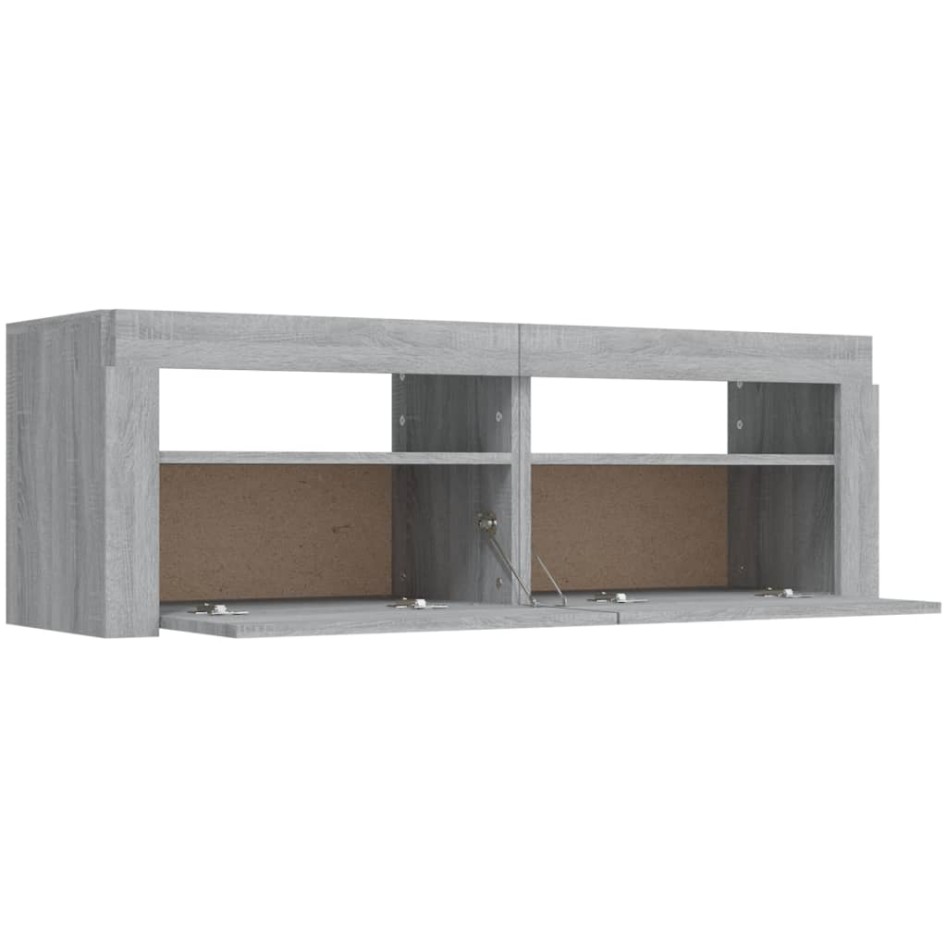 Mueble de TV con luces LED gris Sonoma 120x35x40