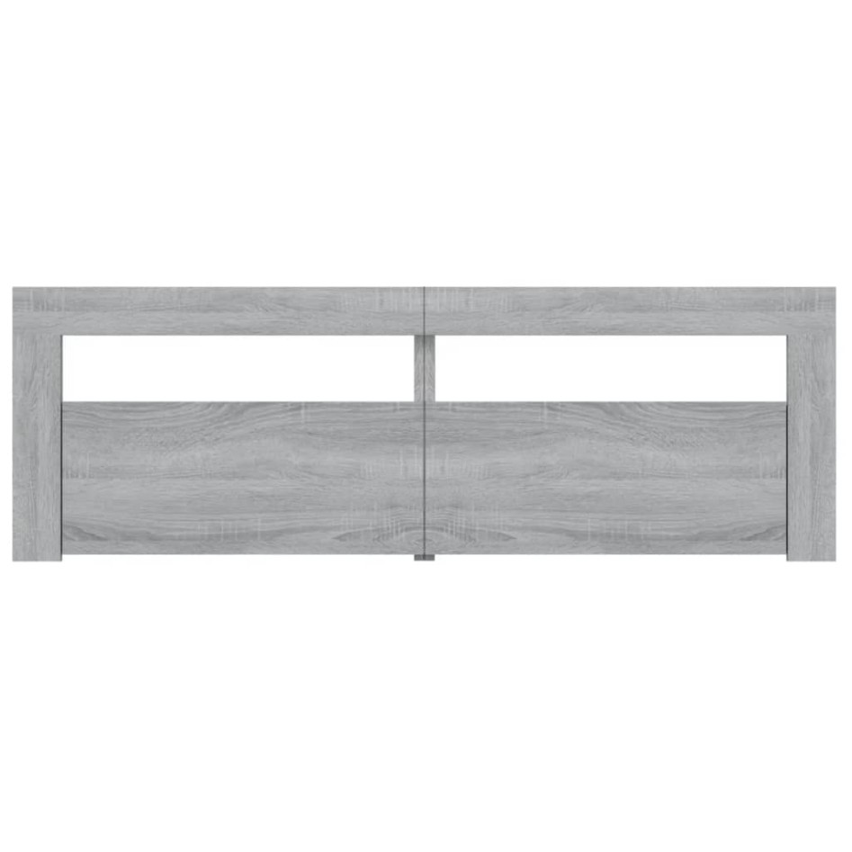 Mueble de TV con luces LED gris Sonoma 120x35x40