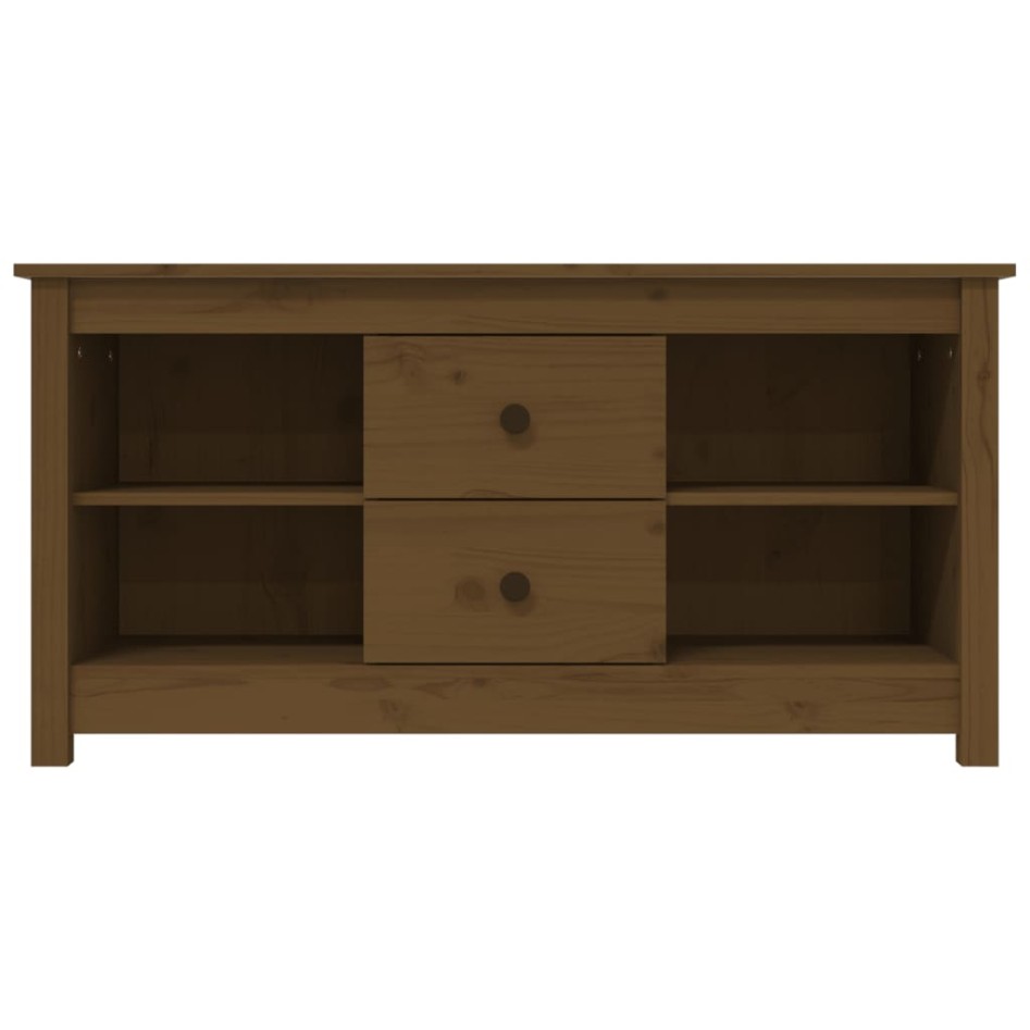 Mueble de TV madera maciza de pino marrón miel 103x36,5x52