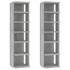 Muebles zapateros 2 uds color gris hormigón 27,5x27x102