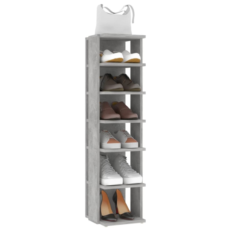 Muebles zapateros 2 uds color gris hormigón 27,5x27x102