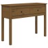Mesa consola de madera maciza de pino marrón miel 100x35x75