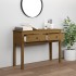 Mesa consola de madera maciza de pino marrón miel 100x35x75
