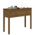 Mesa consola de madera maciza de pino marrón miel 100x35x75