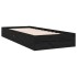 Estructura de cama sin colchón madera maciza negro 75x190