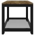 Mesita de centro MDF y hierro marrón oscuro y negro 90x45x45