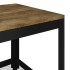Mesita de centro MDF y hierro marrón oscuro y negro 90x45x45