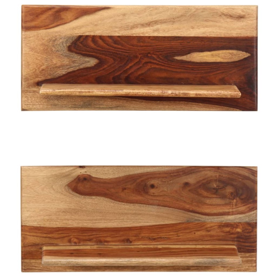 Estantes de pared 2 uds madera maciza de sheesham 58x26x20