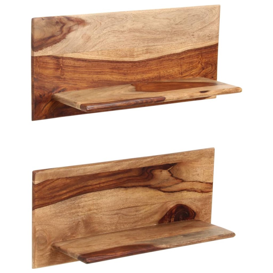 Estantes de pared 2 uds madera maciza de sheesham 58x26x20