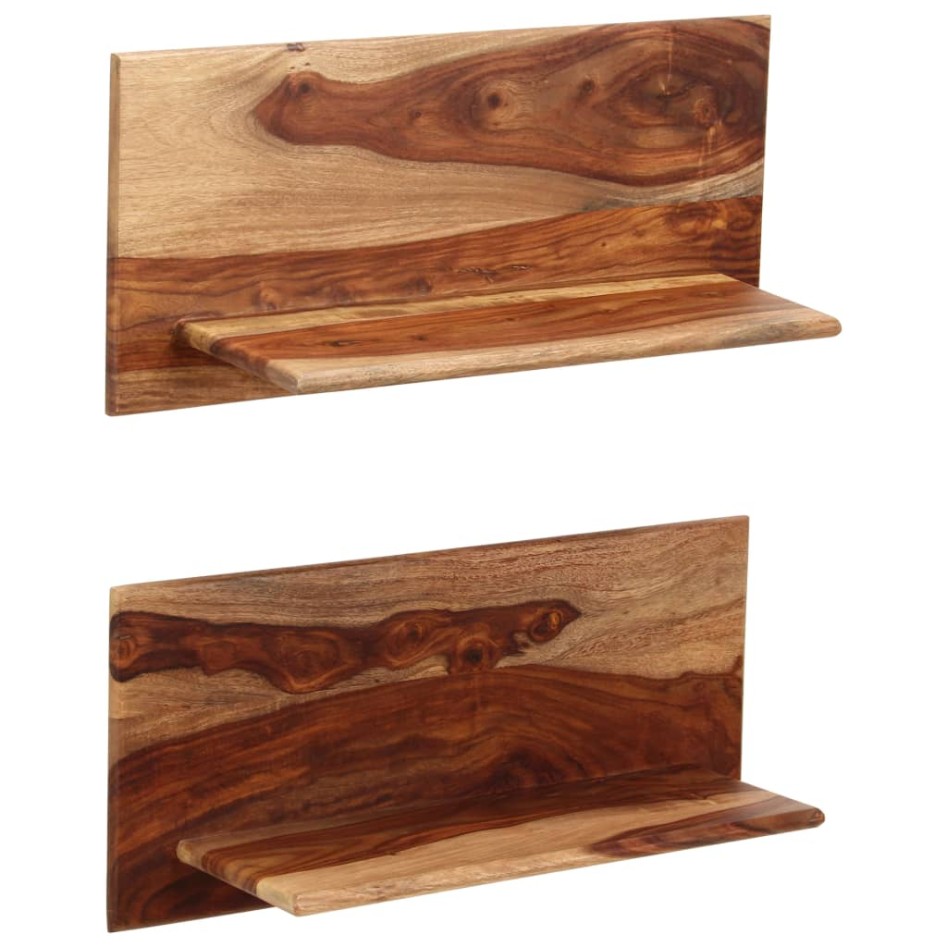Estantes de pared 2 uds madera maciza de sheesham 58x26x20