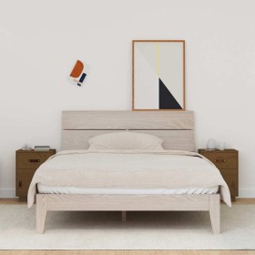 Mesitas de noche 2 uds madera de pino marrón miel 40x34x55