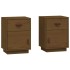 Mesitas de noche 2 uds madera de pino marrón miel 40x34x55