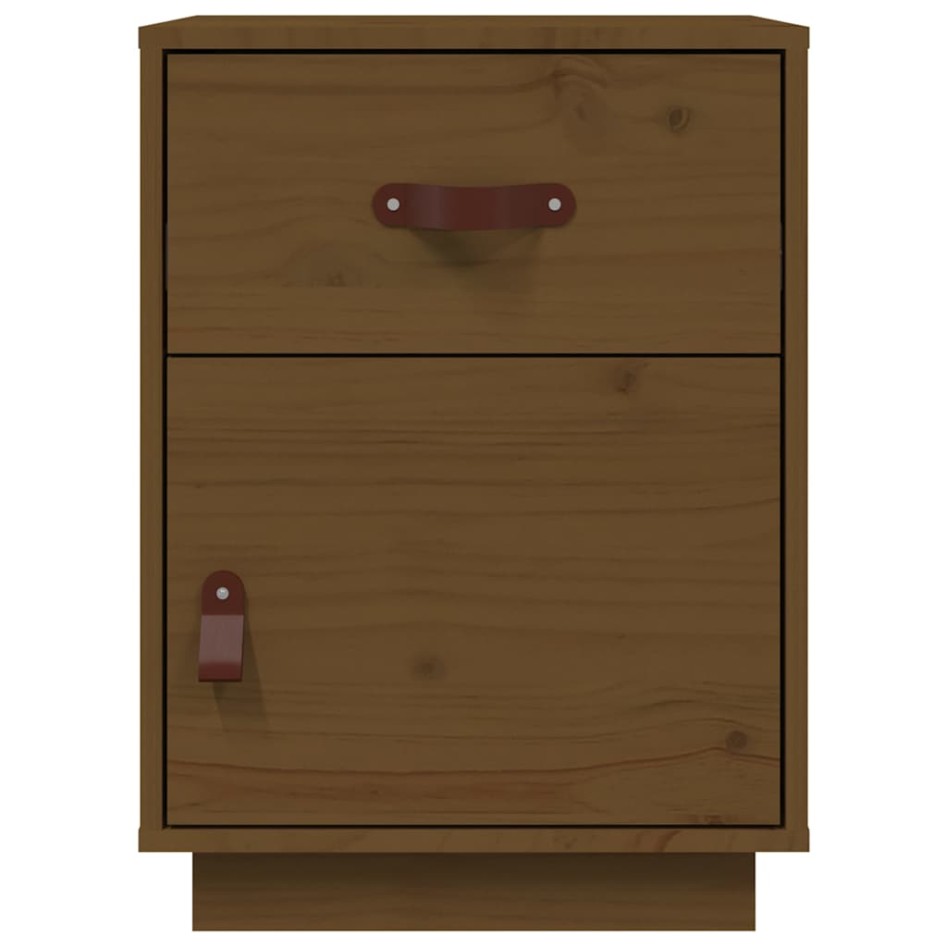 Mesitas de noche 2 uds madera de pino marrón miel 40x34x55