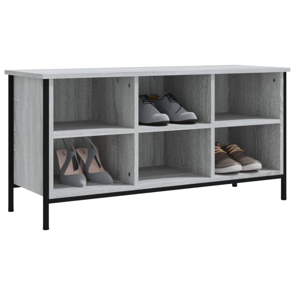 Mueble zapatero madera contrachapada gris Sonoma 100x35x50