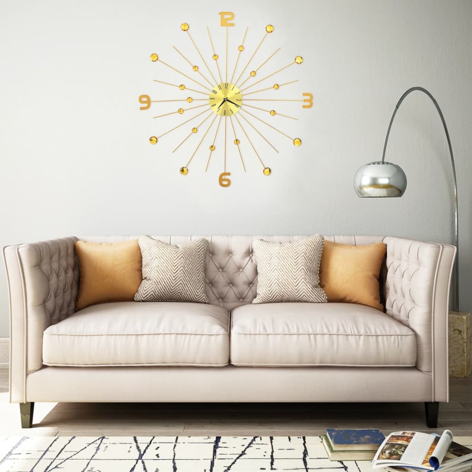 Reloj de pared de metal dorado 70