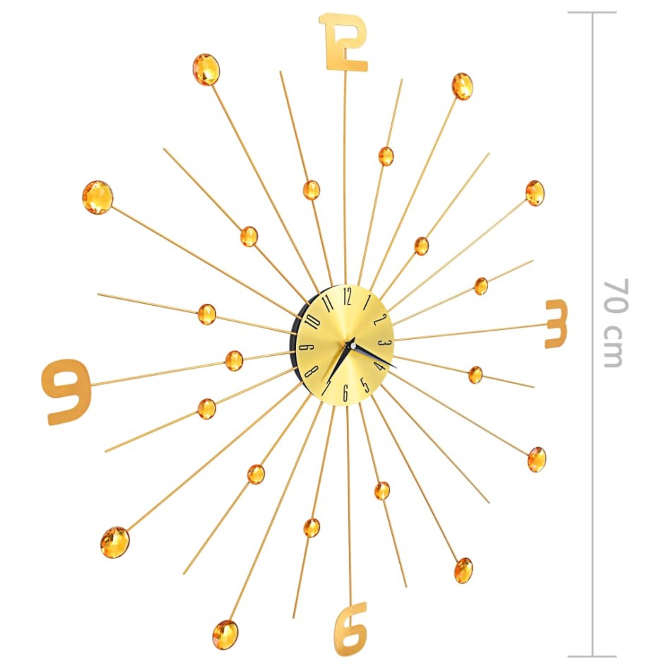 Reloj de pared de metal dorado 70