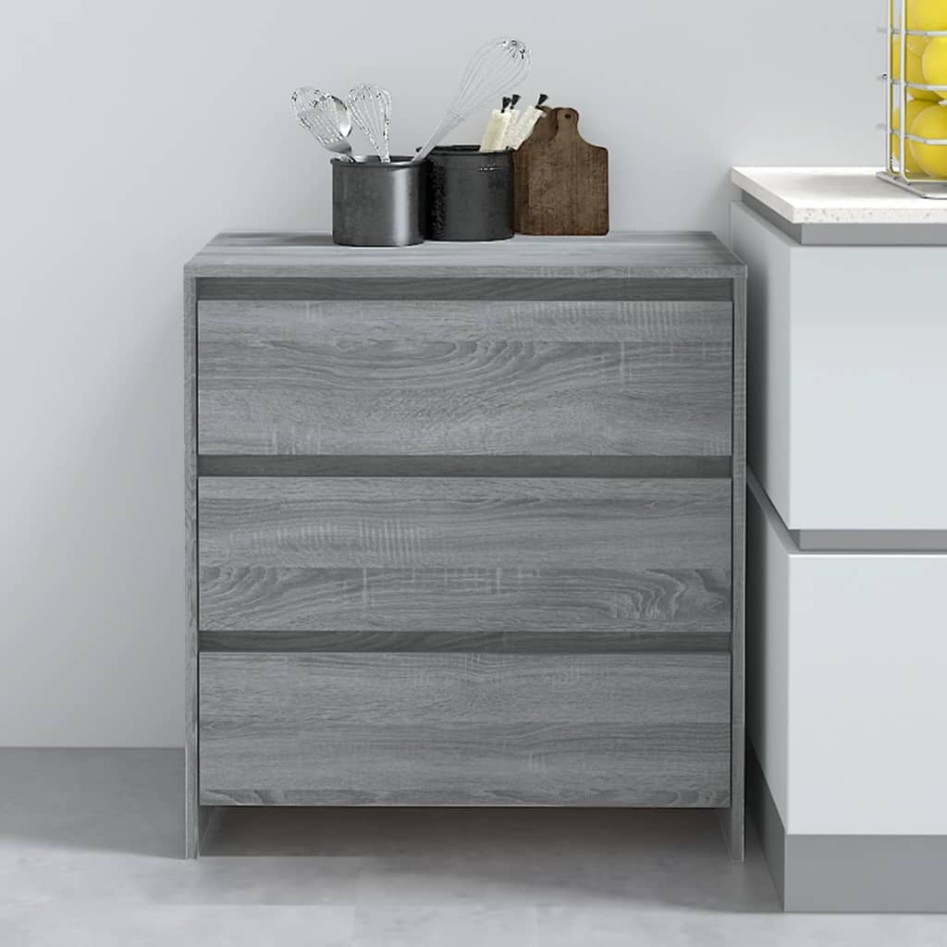 Aparador de madera contrachapada gris Sonoma 70x41x75