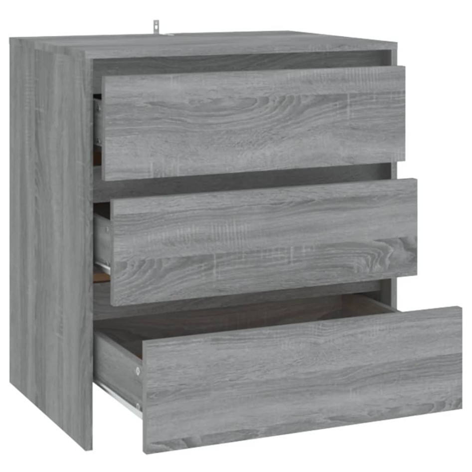 Aparador de madera contrachapada gris Sonoma 70x41x75