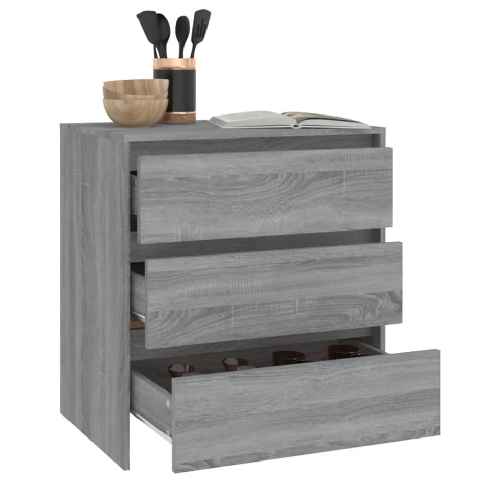 Aparador de madera contrachapada gris Sonoma 70x41x75