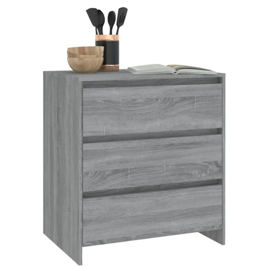 Aparador de madera contrachapada gris Sonoma 70x41x75