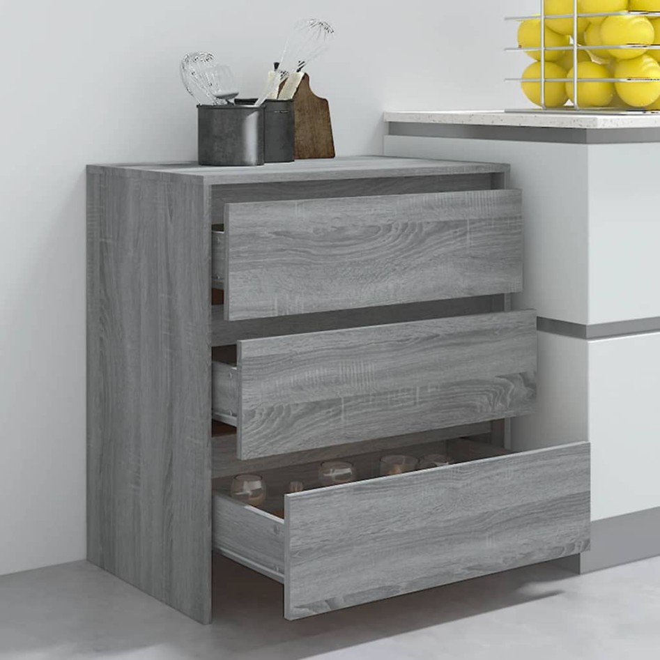 Aparador de madera contrachapada gris Sonoma 70x41x75
