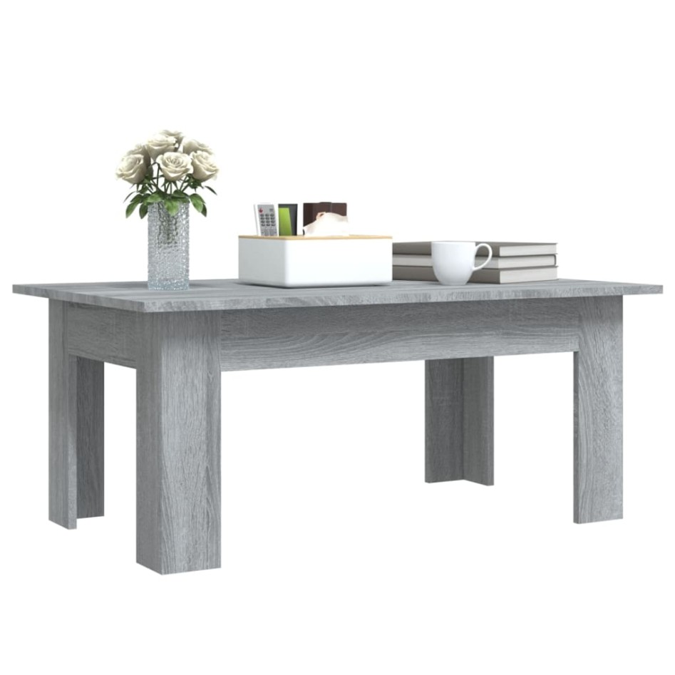 Mesa de centro de madera contrachapada gris Sonoma 100x60x42