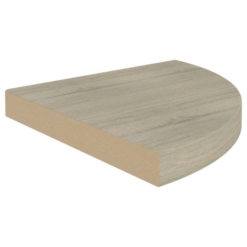 Estantes flotantes de esquina 4 uds MDF roble 35x35x3,8