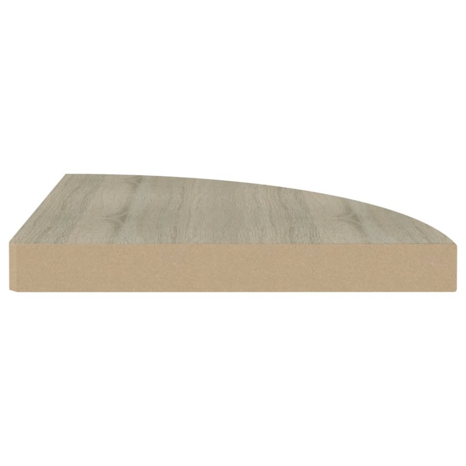 Estantes flotantes de esquina 4 uds MDF roble 35x35x3,8