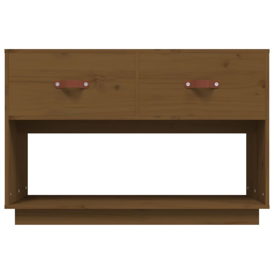 Mueble de TV madera maciza de pino marrón miel 90x40x60