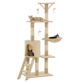 Rascador para gatos con poste de sisal 138 cm