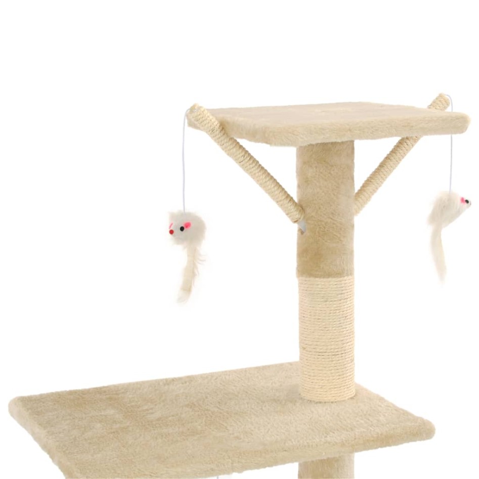Rascador para gatos con poste de sisal 138 cm