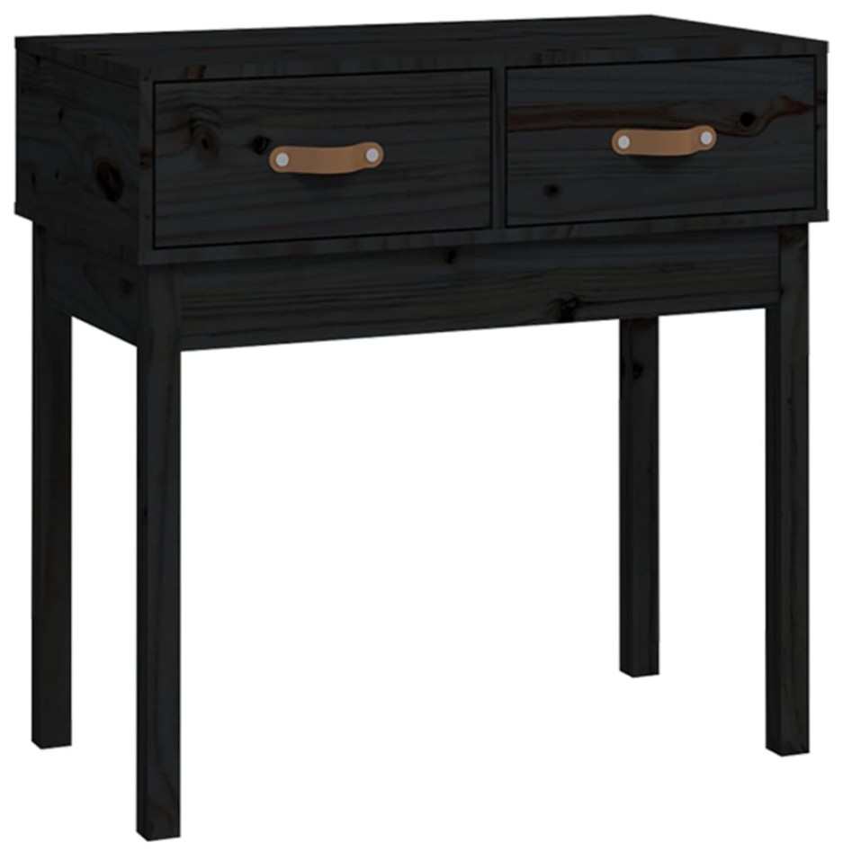 Mesa consola madera maciza de pino negro 76,5x40x75